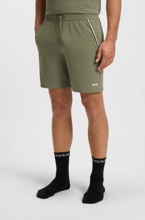 HUGO BOSS Pyjamashorts BOSS Unique, Herren, Gr. XXL, N-Gr, gr&uuml;n (open gr&uuml;n 349), Jersey, Obermaterial: 95% Baumwolle, 5% Elasthan, lang, Hosen Pyjamashorts, aus