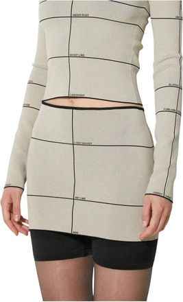 VETEMENTS Rokken, Dames, Beige, M, Polyester, Mannequin Knit Mini Rok