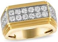 Esquire Diamond Flat Top Ring in Gold at Nordstrom Rack, Size 10