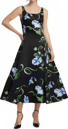 LEO LIN Serafina Appliqu&eacute; Maxi Dress In Black Flora