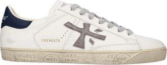 Premiata Steven Leren Sneakers - Heren - Sneakers - Wit - 45 EU - Leer - Schoenen