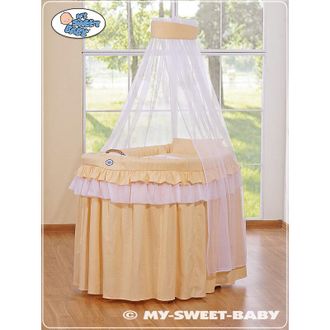 OEM Mois&eacute;s De Mimbre Con Dosel - Peque&ntilde;a Princesa Melocot&oacute;n