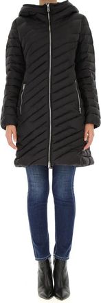 Add Piumino lungo con cappuccio - Dames - Parka Jassen - Zwart - XL - Leer - Jassen