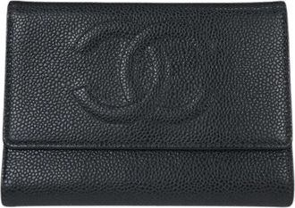 Chanel Pre-owned Timeless cc french wallet - Dames - Vintage Accessoires - Zwart - ONE Size - Leer - Vintage