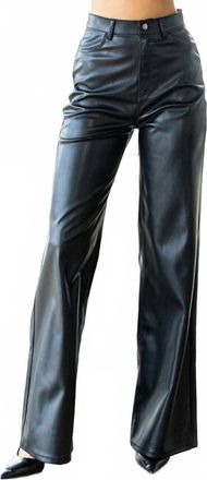 Vibrant M.i.U Licia Vegan Leather Wide Leg Pants In Black