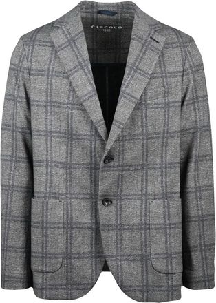 Circolo 1901 Checkered Cotton Stretch Jacket With Rounded Silhouette