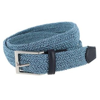 Trafalgar Store Madden Marble Weave 35mm Golf Stetch Belt in Blue at Nordstrom, Size 34