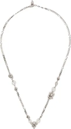 Alexander McQueen Skull and Pearl Armband - Dames - Accessoires - Grijs - Maat: ONE Size