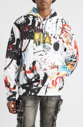 Rta Dion Graffiti Logo Graphic Hoodie in White Graffiti at Nordstrom, Size Xxx-Large