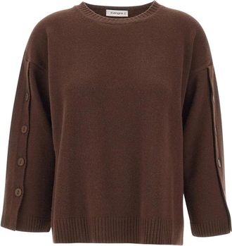 KANGRA Trui met ronde hals - Dames - Ronde hals truien - Bruin - 2XL - Wol - Truien & Vesten