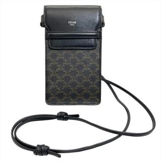 Celine Pre-owned Canvas Pouch Shoulder Bag - Dames - Vintage Schoudertas - Zwart - ONE Size - Leer - Vintage