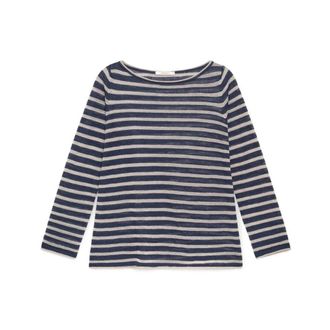 Maliparmi Long Sleeve Tops, female, Blue, Size: XS Summer Linen Knit