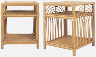 Sweeek Sweeek - Mesita De Noche Rotin, Set De 2, Bandung, Natural, 40x40x50 Cm