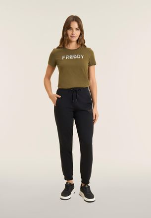 Freddy Pantaloni jogger da donna regular fit con fondo a polsino