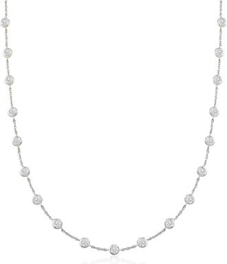 Ross-Simons Bezel-Set CZ Station Necklace in Sterling Silver