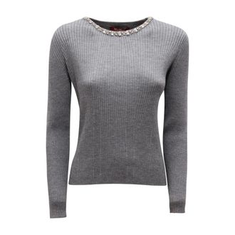 Max Mara Catone Sweater - Dames - Ronde hals truien - Grijs - L - Truien & Vesten