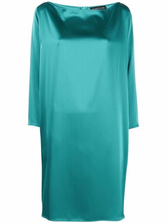 Gianluca Capannolo long-sleeve shift mini dress - women - Polyester/Acetate - 44 - Green
