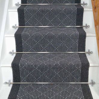 Runrug Stair Runner Carpet - Durable, Non-Slip, 5.4mm - Boulevard in Black | Size: 80 cm x 660 cm