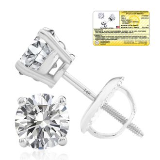 MAX + STONE 14k Yellow/White Gold 1/4-2 Carat IGI Certified Lab Grown Diamond Stud Earrings
