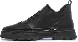 Cesare Gaspari Merino Wool-Lined Chunky Sneakers - Black - Shoes - Mujer - Negro - 40 EU