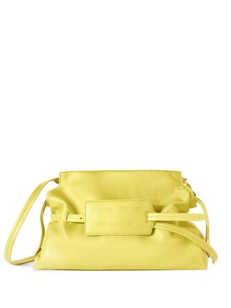 Off-white Zip Tie leren clutch - Groen