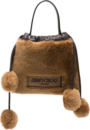 Jimmy Choo London Faux-shearling Drawstring Tote Bag
