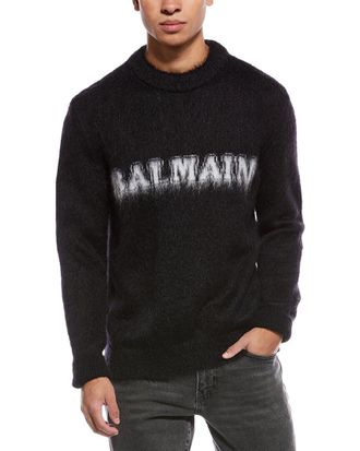 Balmain Wool & Mohair Blend Crewneck Sweater