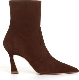 Stuart Weitzman Heeled Boots, female, Brown, Size: 6 1/2 US Suede Coffee Ankle Boots