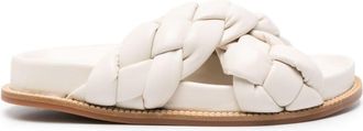 Fabiana Filippi braided leather slides - women - Leather - 37 - Neutrals