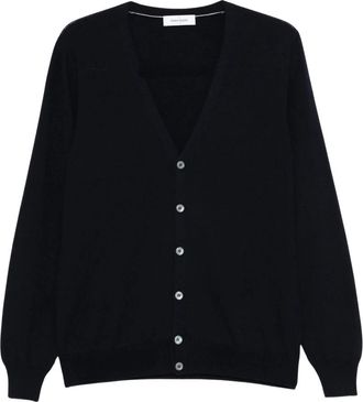 Gran Sasso 598C Cardigan - Heren - Vesten - Blauw - M - Wol - Truien & Vesten