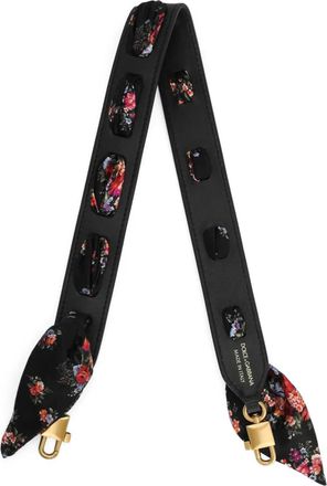 Dolce & Gabbana Schoudertas met bloemenprint - Zwart