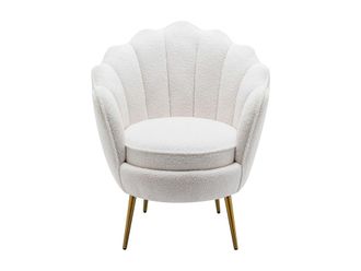 VENTE-UNIQUE.COM Sill&oacute;n cl&aacute;sico poli&eacute;ster blanco
