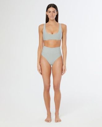 Onia Emelia Bikini Bottom in Sea Spray/white at Nordstrom, Size X-Small