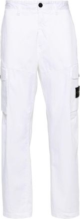 Stone Island straight-leg cotton trousers - men - Cotton/Elastane - 36 - White