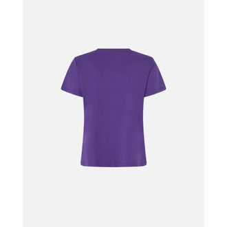 Pinko Pinko - Katoenen T-shirt met korte mouwen - Dames - Tops - Paars - Maat: S Katoen