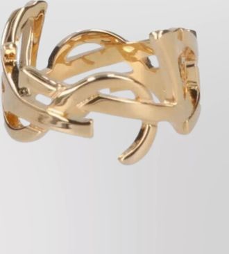 Saint Laurent brass logo scarf ring