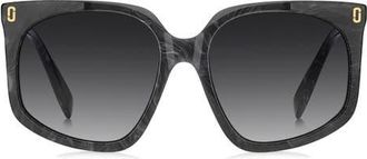 Marc Jacobs 57mm Geometric Square Sunglasses in Grey Marble/Dark Grey Sf at Nordstrom