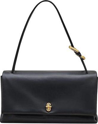 Marc Jacobs The Large Dual Shoulder Bag Clutch Womens Handbags Black, Leather