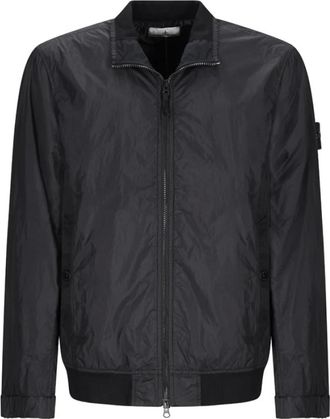 Stone Island Jassen, Heren, Zwart, M, Stijlvolle Jas voor Alle Gelegenheden