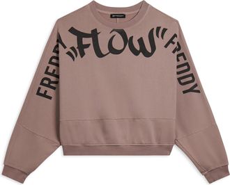 Freddy Felpa oversize cropped con maxi stampa Flow