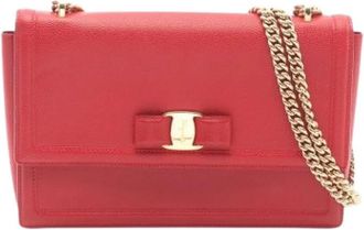 Ferragamo Pre-owned leren schoudertas - Dames - Vintage Schoudertas - Rood - ONE Size - Leer - Vintage
