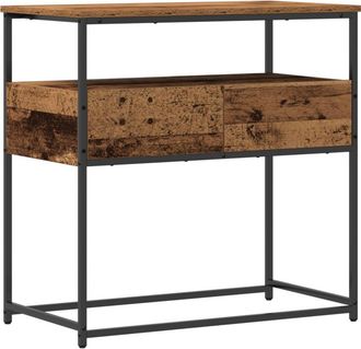 vidaXL Vidaxl - Mesa Consola con cajón con estante Madera Vieja 75 x 40 x 75 cm
