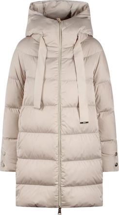 Herno Ultralichte donsjas met hoge kraag - Dames - Parka Jassen - Beige - L - Polyester - Jassen