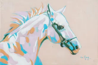 Biscottini International Biscottini - Cuadro &Oacute;leo Sobre La Tela Pintado A La Mano Testa Cavallo