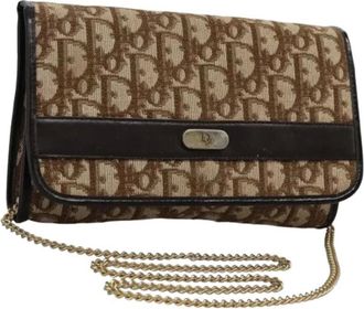 Dior Pre-owned Cross Body Bags, female, Brown, Size: ONE SIZE Pre-owned Vintage Canvas Shoulder Bag