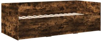 vidaXL Vidaxl - Sofá cama con cajones sin colchón roble ahumado 100x200 cm