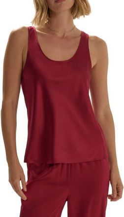 Favorite Daughter The Clean Cut Silk Blend Tank in Cranberry at Nordstrom, Size Medium