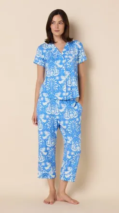 The Cats Pajamas Pima Knit Capri Set in Angels Among Us at Nordstrom, Size X-Small