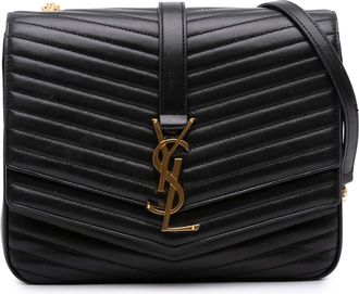 Saint Laurent Pre-owned Womens Envelope Quilted Leather Bag - Black - One Size