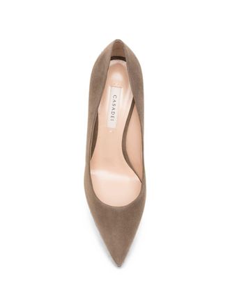 Casadei Suede Pointed-Toe Pump - Taupe